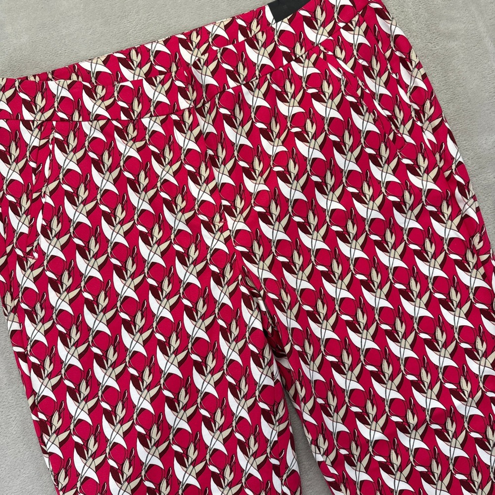 Lane Bryant Pants Womens 18 The Lena Ankle Red Floral Print Moderately Curvy Fit